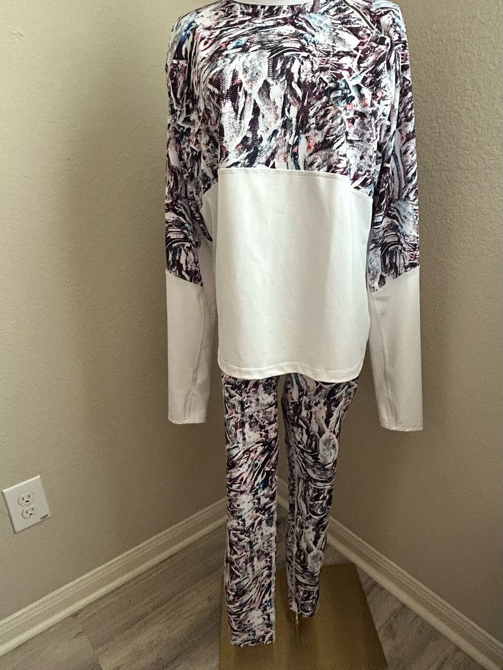 Fila White and Multicolor Abstract Track Jogger Set